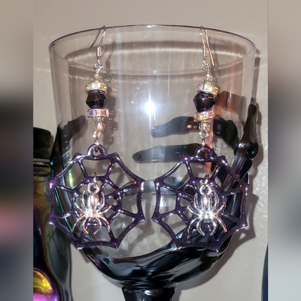 Handmade Spider web earrings